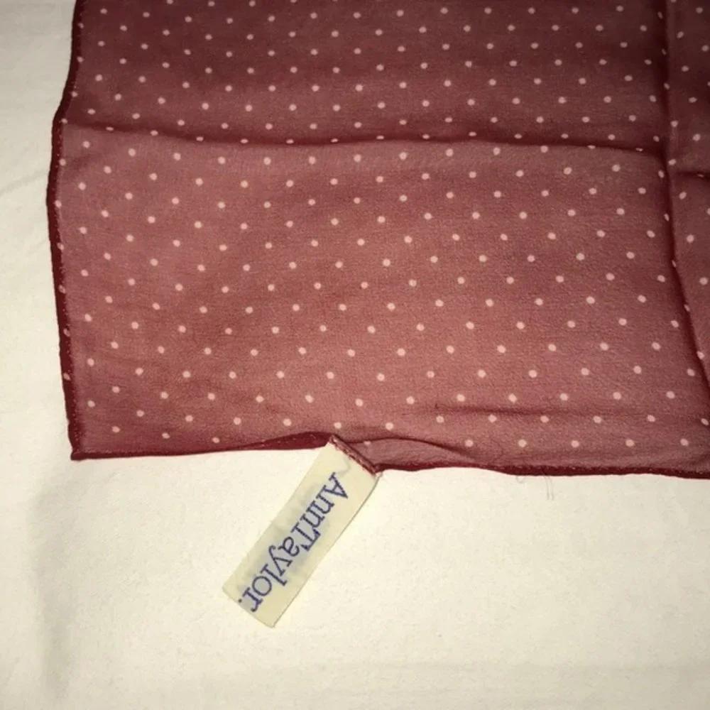 LOT‎ OF 2 Ann Taylor Polka Dot Scarf 100% SILK